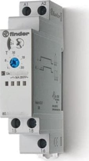 Picture of Finder Przekanik czasowy 1P 16A 24-240V AC/DC 0,1s-24h wielofunkcyjny AI, DI, SW, BE, CE, DE 80.51.0.240.0000