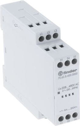 Attēls no Finder Przekanik kontroli napicia 3-fazowy 08-480V AC (70.62.8.400.0000)