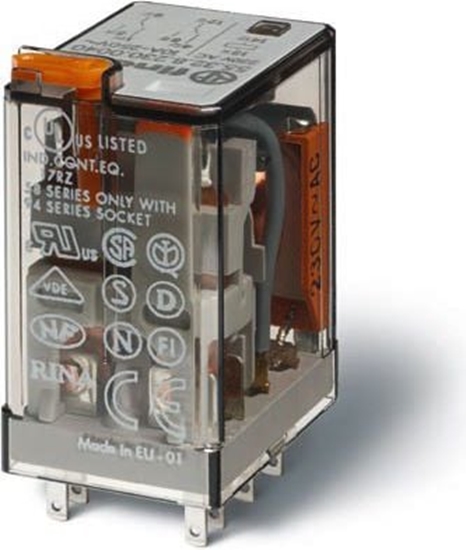 Picture of Finder Przekanik miniaturowy 2P 10A 24V DC przycisk testujcy wskanik zadziaania (55.32.9.024.0040)