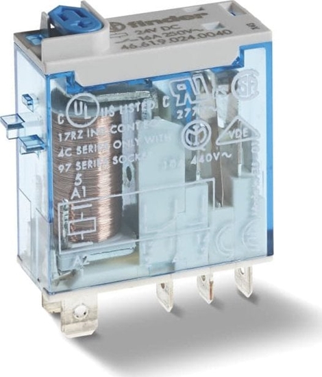 Picture of Finder Przekanik miniaturowy przemysowy do gniazd serii 97.x1 1P 16A 24V DC, wykonanie TRAKCYJNE PKP 46.61.9.024.4000T