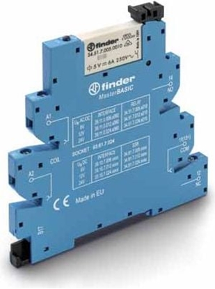 Attēls no Finder Przekanikowy modu sprzgajcy 1P 6A 220 - 240V AC szer. 6,2mm styki AgNi DIN 35mm (39.11.8.230.0060)