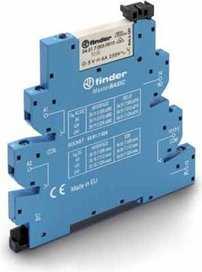Picture of Finder Przekanikowy modu sprzgajcy 1P 6A 220 - 240V AC szer. 6,2mm styki AgNi DIN 35mm (39.11.8.230.0060)