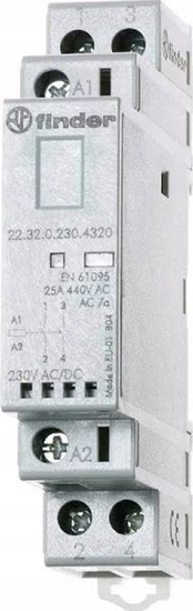 Picture of Finder Stycznik moduowy 1Z 1R 25A 230V AC/DC, wskanik zadziaania + LED, 17,5mm 22.32.0.230.4520