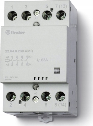 Picture of Finder Stycznik moduowy 63A 4Z 24V AC/DC wskanik zadziaania, styk AgSnO2 22.64.0.024.4310