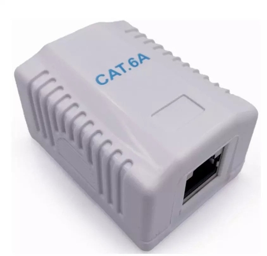 Picture of Gniazdo natynkowe ekranowane 1xRJ45, Kat. 6A FTP, białe