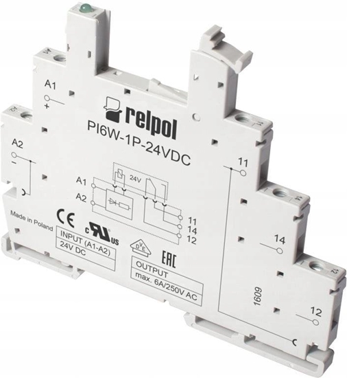 Изображение Gniazdo do przekanika RM699BV wejcie 24VAC/DC szeroko 6,2mm PI6W-1P-24VDC 855995