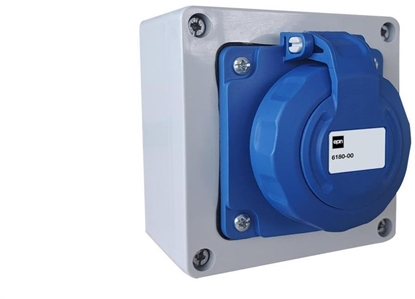 Изображение Gniazdo natynkowe 2P+Z 16/250 w obudowie IP65 105-105-66, dawik PG-13 w komplecie 6180-00