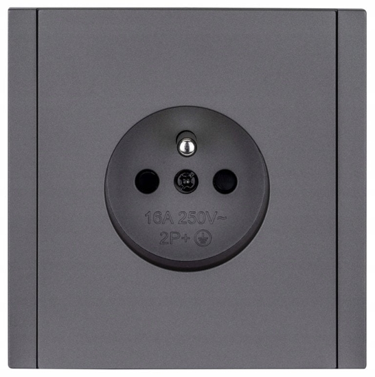 Picture of Gniazdo pojedyncze z uziemieniem szare WESA - CC TR 13X