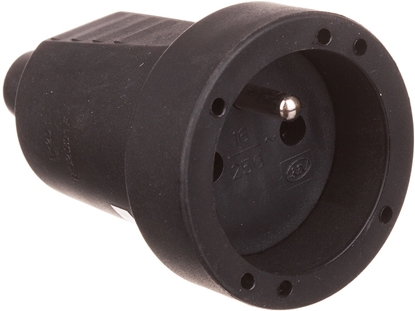 Picture of Gniazdo przenone z/u guma IP20 250V~ 16 A czarne 12146