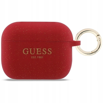 Attēls no Guess Etui Silicone Glitter Ring do Apple AirPods Pro 3 fioletowy