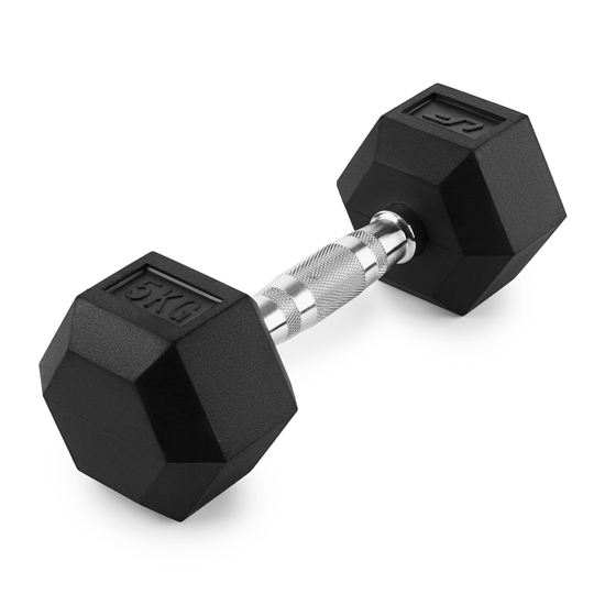 Picture of Gumijas pārklājuma HEX čuguna hantele 5 kg - UpForm