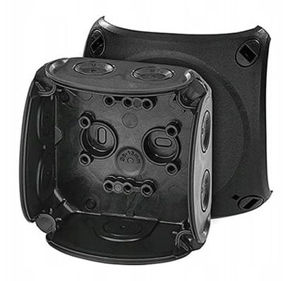 Изображение Hensel Puszka odgana 84x84x55mm without clamps with membrane glands IP66 black DK 0100 BZ 62000465