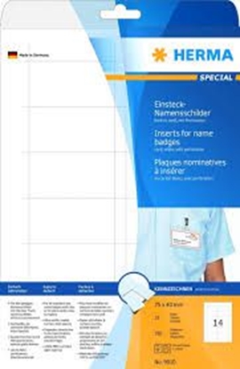 Attēls no Herma Namens-Einsteckschild. A4 75x40 mm weiß Karton 300 St.