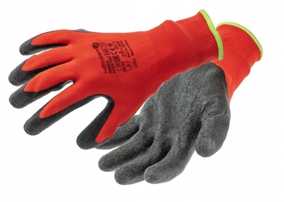 Изображение Högert Technik rkawice ochronne powlekane lateksem czerwone/czarne 10