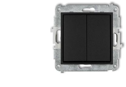 Attēls no Karlik ICON Mechanizm cznika podwójnego schodowego (dwa klawisze bez piktogramów) czarny mat 12IWP-33.1