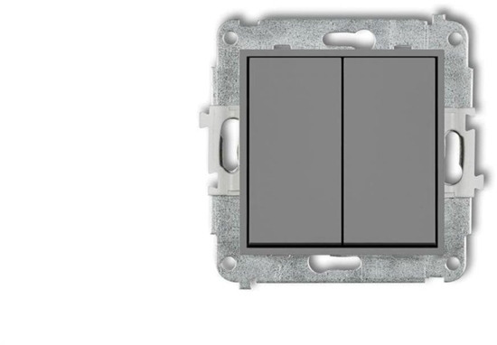 Picture of Schneider Electric ICON Mechanizm cznika podwójnego schodowego (dwa klawisze bez piktogramów) szary mat 27IWP-33.1