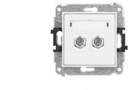 Изображение ICON Mechanizm gniazda antenowego podwójnego typu F (SAT) niklowany biay IGF-2