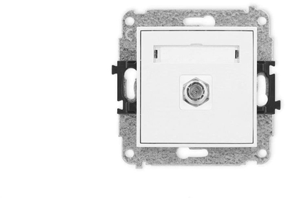 Изображение ICON Mechanizm gniazda antenowego pojedynczego typu F (SAT) niklowany biay mat 25IGF-1