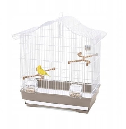 Picture of iMac Serena Plus, klatka dla ptaków, biaa/ciemno beowa, 40x63,5 cm