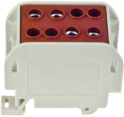 Picture of Incobex Zczka szynowa jedno-polowa ZGX 1x70/2x50 mm2 brzowy (Al/Cu) ENE-00524
