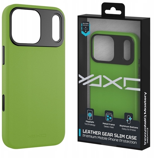 Изображение Yaxo Etui na telefon Leather Gear Slim Case MagSafe iPhone 17 Pro Max Tropic Green