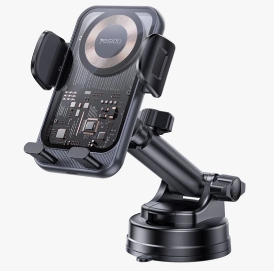 Изображение yesido 15W Suction Cup Car Wireless Charging Holder Black