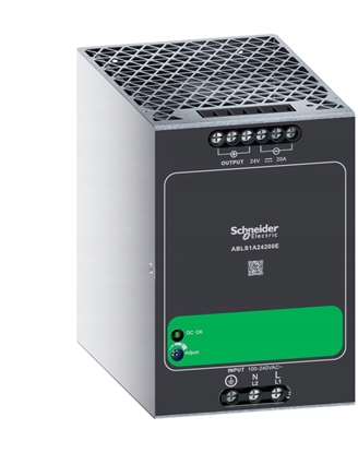 Изображение Jednofazowy zasilacz, zasilanie 100240 V AC, wyjcie 24 V DC, 480 W, DIN-rail, IP20, Easy Modicon ABL2, ABLS1A24200E