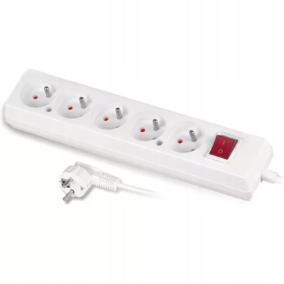 Picture of Jonex Przeduacz z wycznikiem 5-gniazd z/u 10A 1,5m biay PS-570WS T-106000