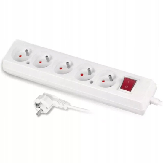 Picture of Jonex Przeduacz z wycznikiem 5-gniazd z/u 10A 1,5m biay PS-570WS T-106000