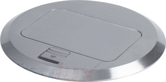 Изображение Kanlux Puszka podogowa POP-UP okrga metalowa 1+1/2 gniazd M45 / aluminium BIURO+ 28311