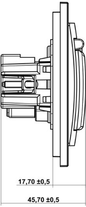 Attēls no Karlik Gniazdo bryzgoszczelne Deco z/u klapka dymna czarny mat (12DGPB-1zd)
