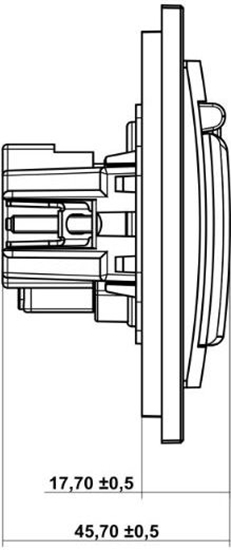 Picture of Karlik Gniazdo bryzgoszczelne Deco z/u klapka dymna czarny mat (12DGPB-1zd)