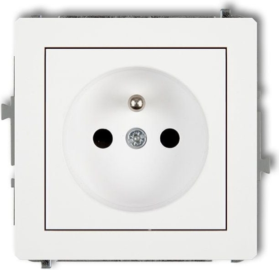 Picture of Karlik Gniazdo pojedyncze Deco z/u 2P+Z biay mat (25DGP-1z)
