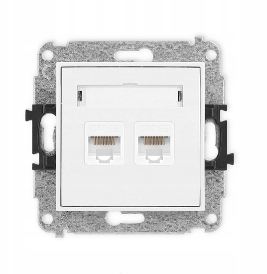 Picture of Karlik ICON Mechanizm gniazda komputerowego podwójny 2xRJ45, kat. 5e, 8-stykowy biay IGK-2