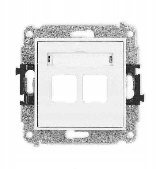 Picture of Karlik ICON Mechanizm gniazda multimedialnego podwójnego bez moduu (standard Keystone) white IGM-2P