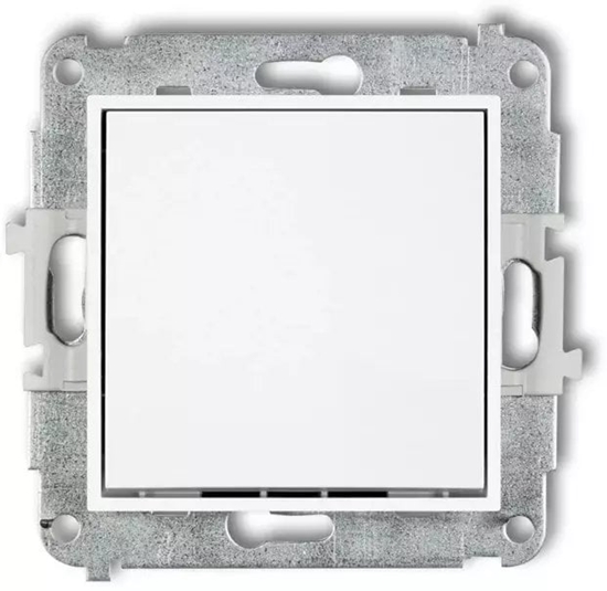 Picture of Karlik Mechanizm wcznika schodowego (jeden przycisk bez piktogramu) matowy biay 25IWP-3.1