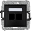 Picture of Karlik MINI Mechanizm gniazda multimedialnego podwójnego bez moduu (standard Keystone) czarny mat 12MGM-2P