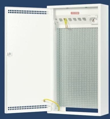 Изображение Karwasz Rozdzielnica natynkowa MRN-2. Patch panel, gniazdo 250v 2P+Z, pyta montaowa perforowana 255X480X100 (MRN-2)