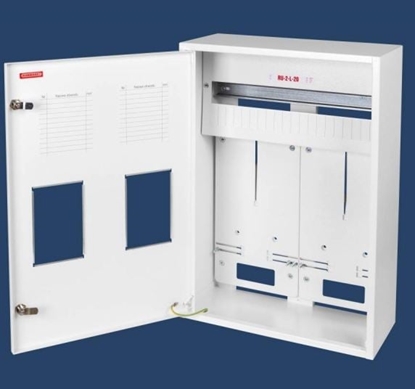 Изображение Karwasz Rozdzielnica uniwersalna dwulicznikowa z zamkiem IP30 biaa RU-2L-20 Z/O