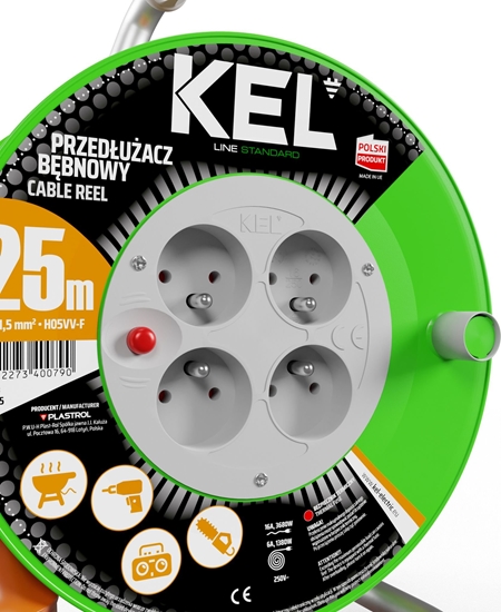Picture of KEL Przeduacz bbnowy STANDARD LINE 25m H05VV-F 3x1,5 4xGS 16A pomaraczowy (W-97045)