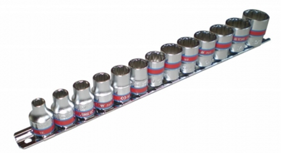 Picture of King Tony Zestaw nasadek calowych 12-katnych 3/8" 1/4-13/16" 13szt. (3013SR)