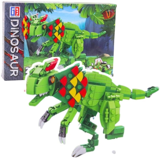 Изображение LeanToys Klocki Konstrukcyjne Dinozaur Dilophosaurus Zielony 269 el. LEAN Toys