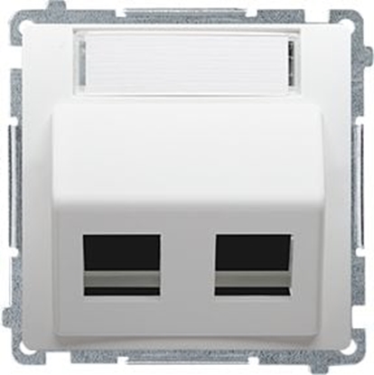 Изображение Kontakt-Simon Basic Pokrywa gniazda teleinformatycznego podwójna z polem opisowym biaa (BMGKS2P.01/11)