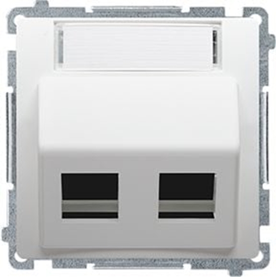 Изображение Kontakt-Simon Basic Pokrywa gniazda teleinformatycznego podwójna z polem opisowym biaa (BMGKS2P.01/11)