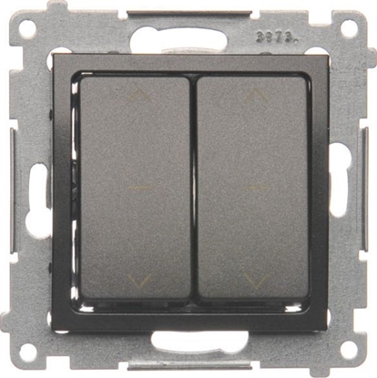 Attēls no Kontakt-Simon cznik aluzjowy Simon 54 trójpozycyjny podwójny 10A 250V antracyt (DZW2.01/48)