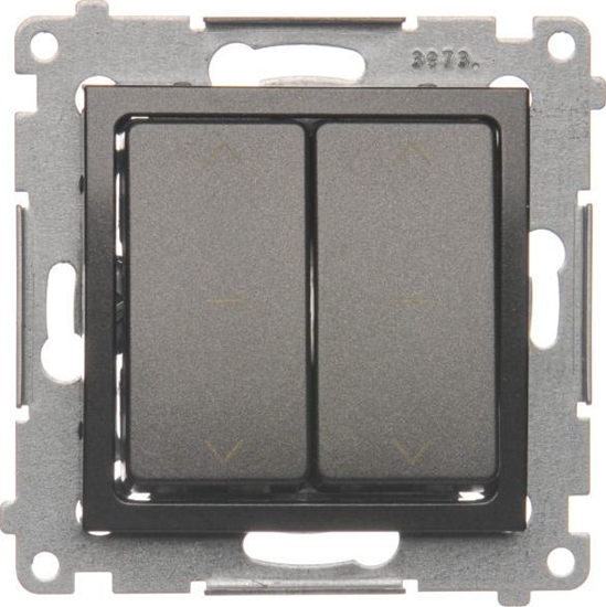 Изображение Kontakt-Simon cznik aluzjowy Simon 54 trójpozycyjny podwójny 10A 250V antracyt (DZW2.01/48)