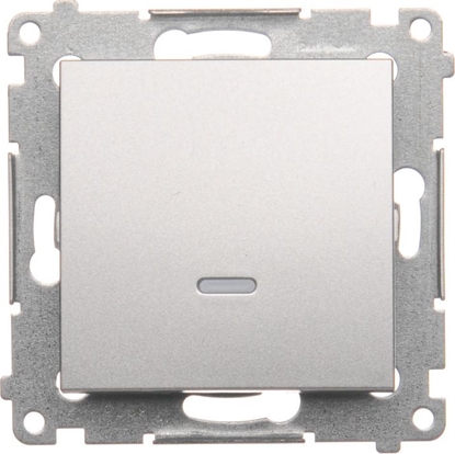Изображение Kontakt-Simon cznik jednobiegunowy z podwietleniem srebrny mat - DW1L.01/43