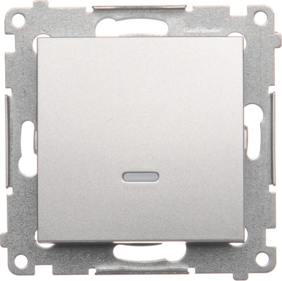 Изображение Kontakt-Simon cznik jednobiegunowy z podwietleniem srebrny mat - DW1L.01/43