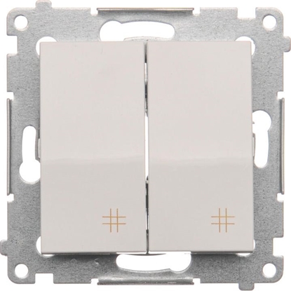 Attēls no Kontakt-Simon cznik krzyowy Simon 54 podwójny 10AX 250V biay (DW7/2.01/11)