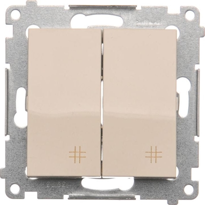 Attēls no Kontakt-Simon cznik krzyowy Simon 54 podwójny 10AX 250V kremowy (DW7/2.01/41)